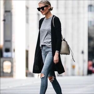 Athleta Sunday Ribbed Wool Cashmere Blend Open Front Cardigan, Size XX Small